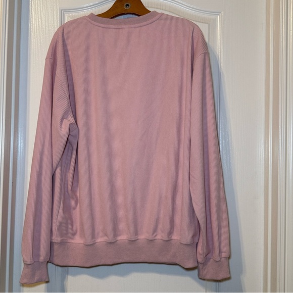 Sunkissed Coconut Light Pink Basic Corduroy Corded Sweatshirt Size Medium NWOT - Picture 3 of 8
